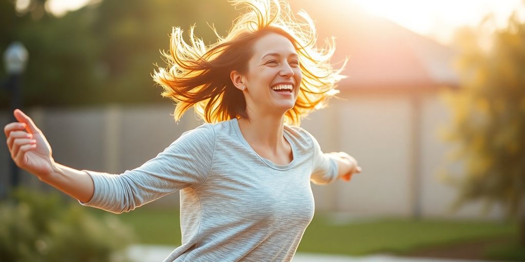Person exercising with vibrant energy.